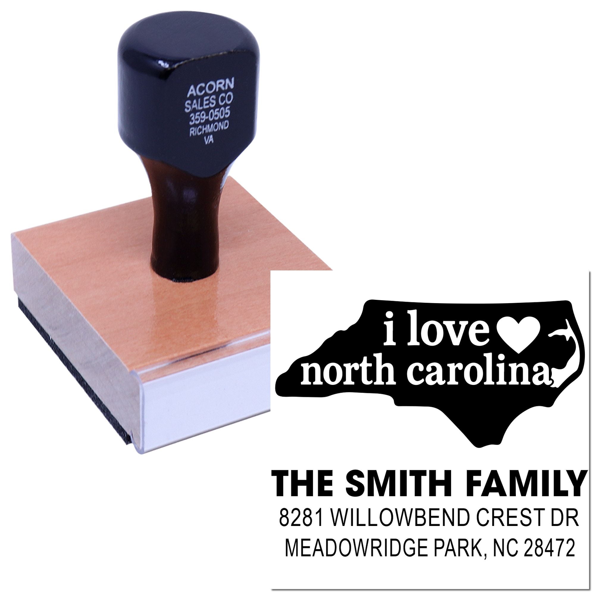 Carolina Love Design Wood Handle Stamp