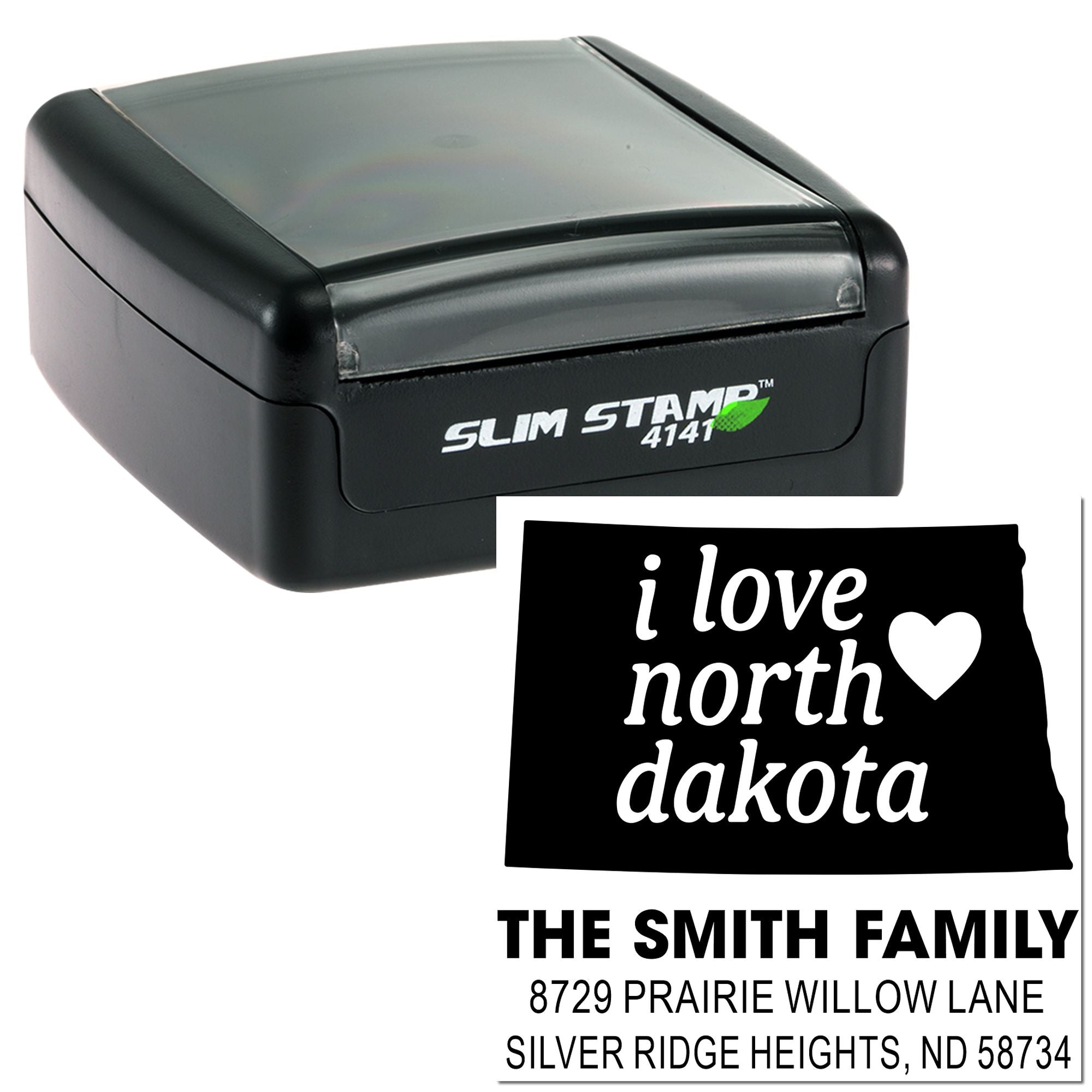 Dakota Love Design Personalized Three-Line Monogram Pre-Inked Stamp, 1-5/8" Square Custom Ink Stamp for Small Businesses & Weddings
