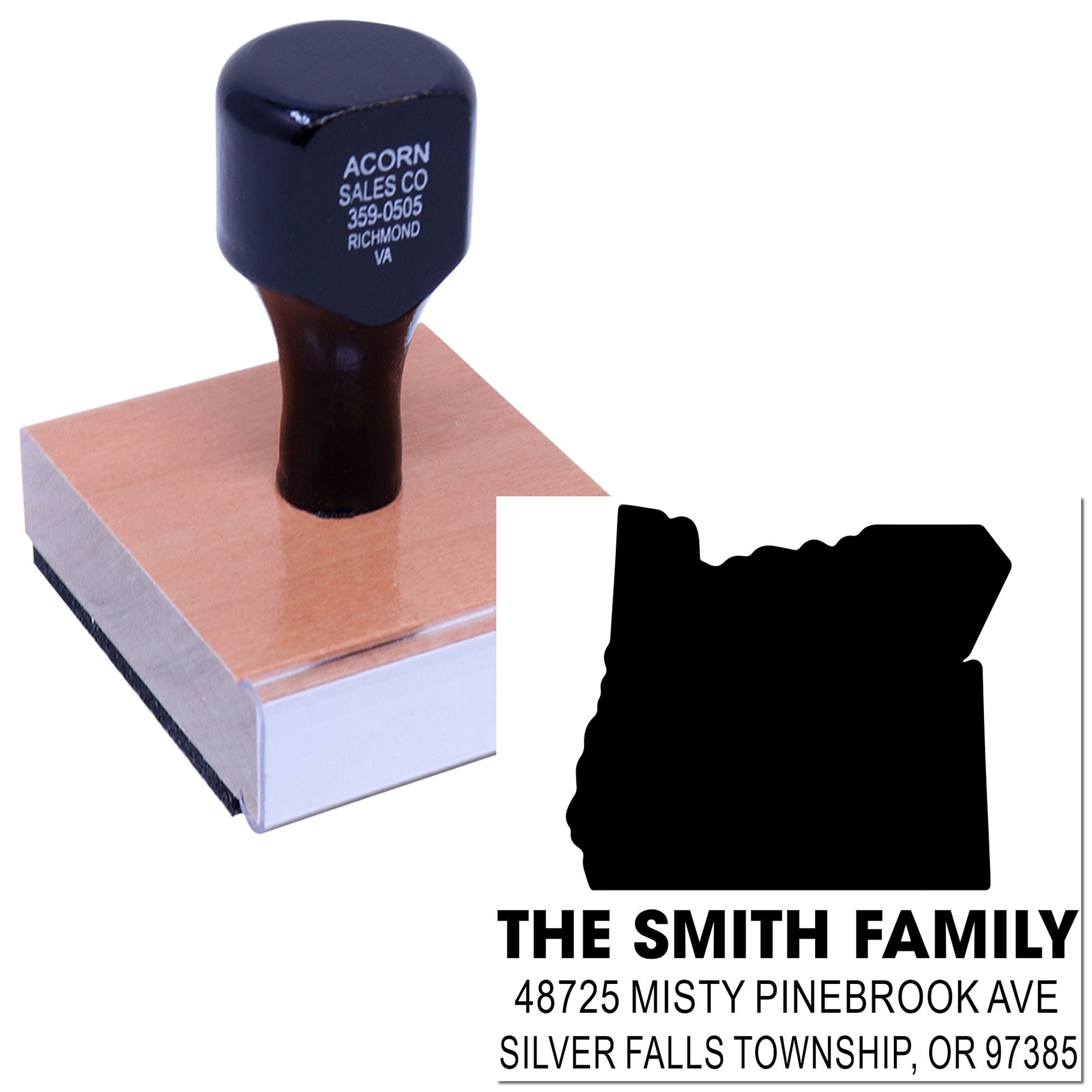 Custom rubber return address stamp for family mail, with name and address imprint