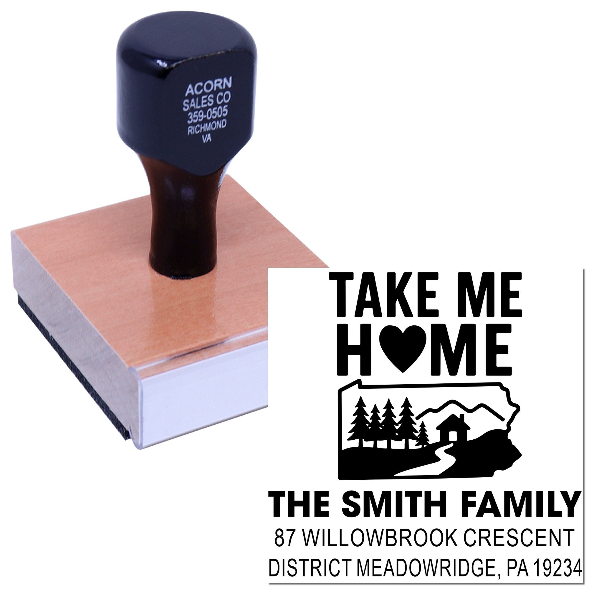 Rustic Home Love Wood Handle Stamp