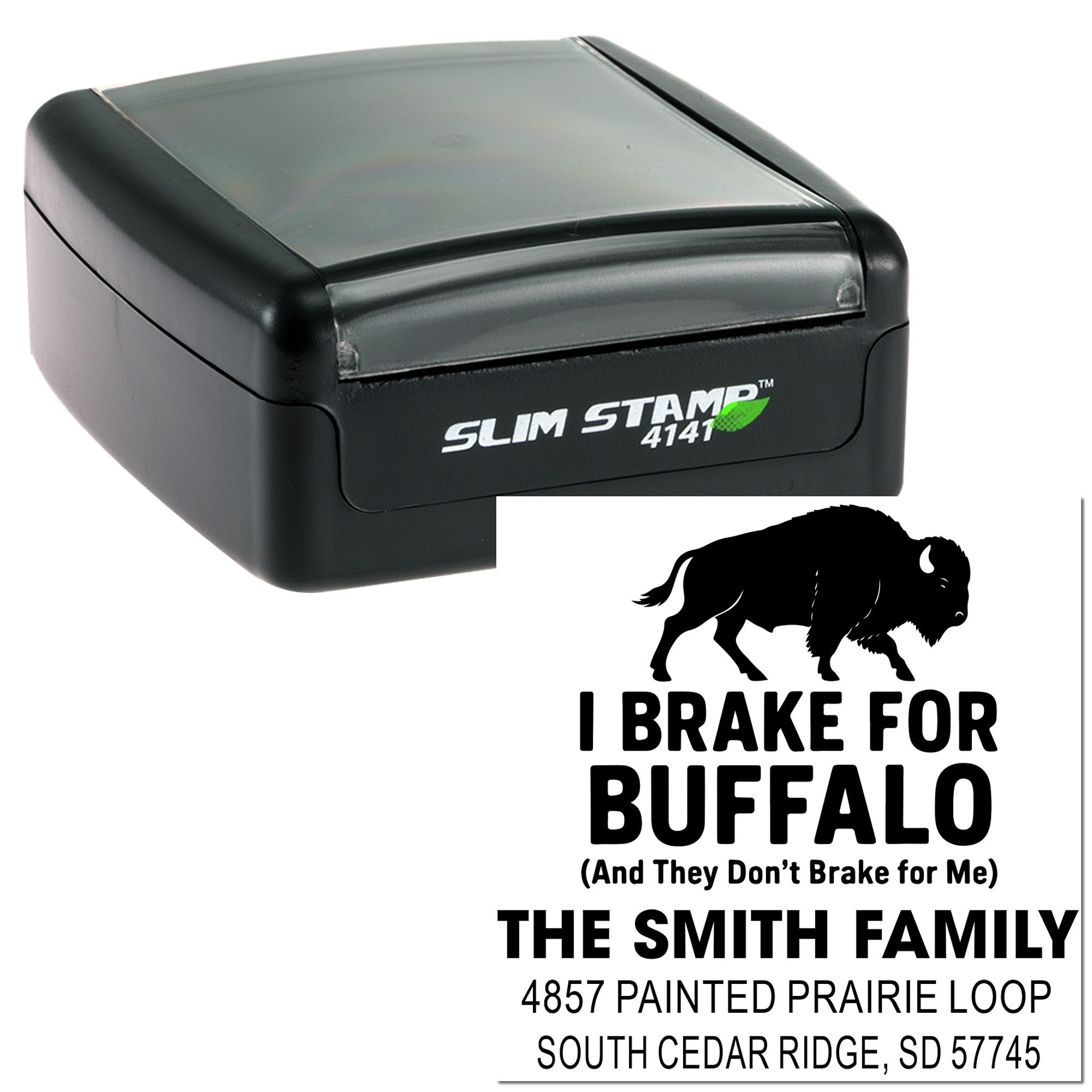 Buffalo Pride Custom Slim Pre-Inked Square Stamp