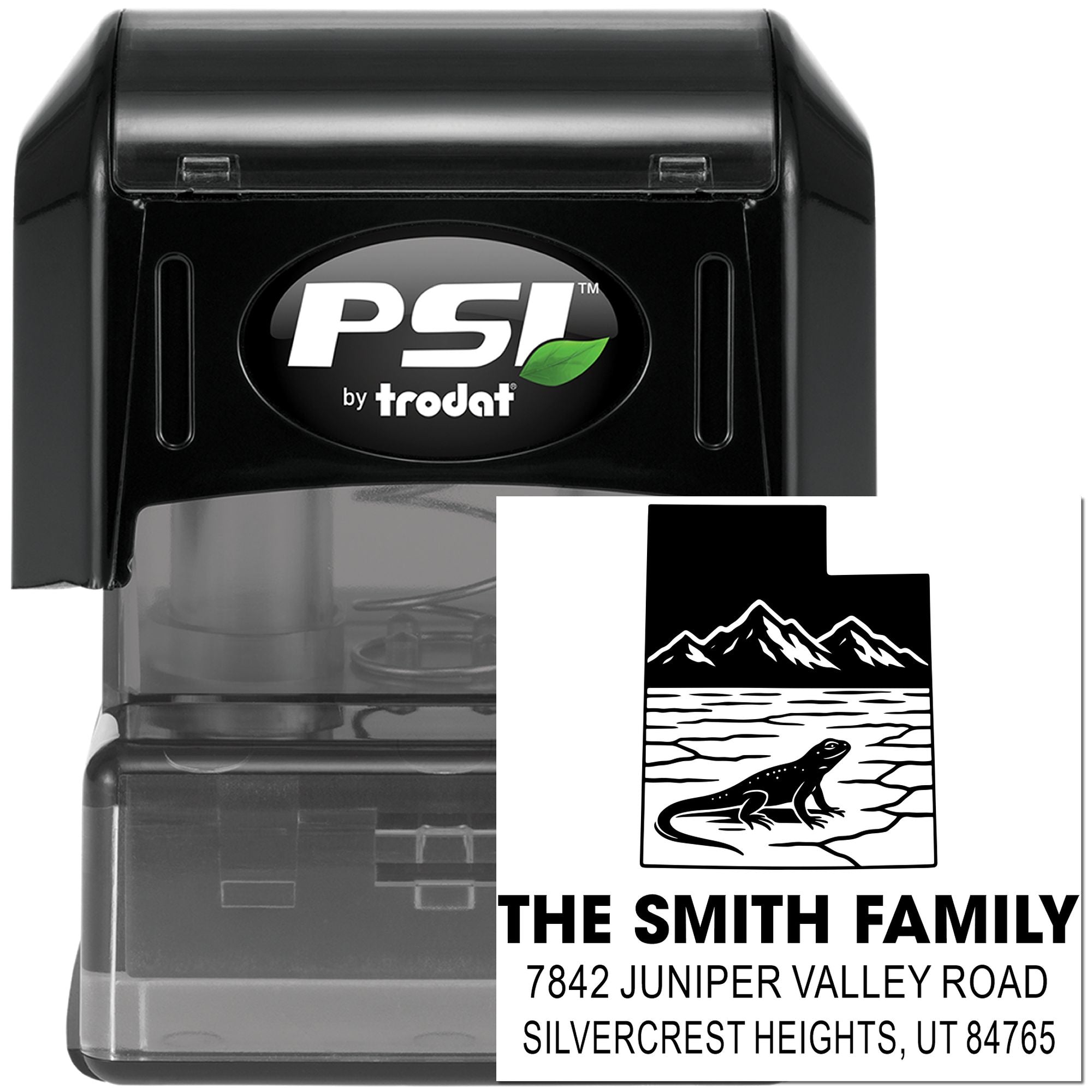 Personalized Desert Lizard Landscape Address Pre-Inked Stamp