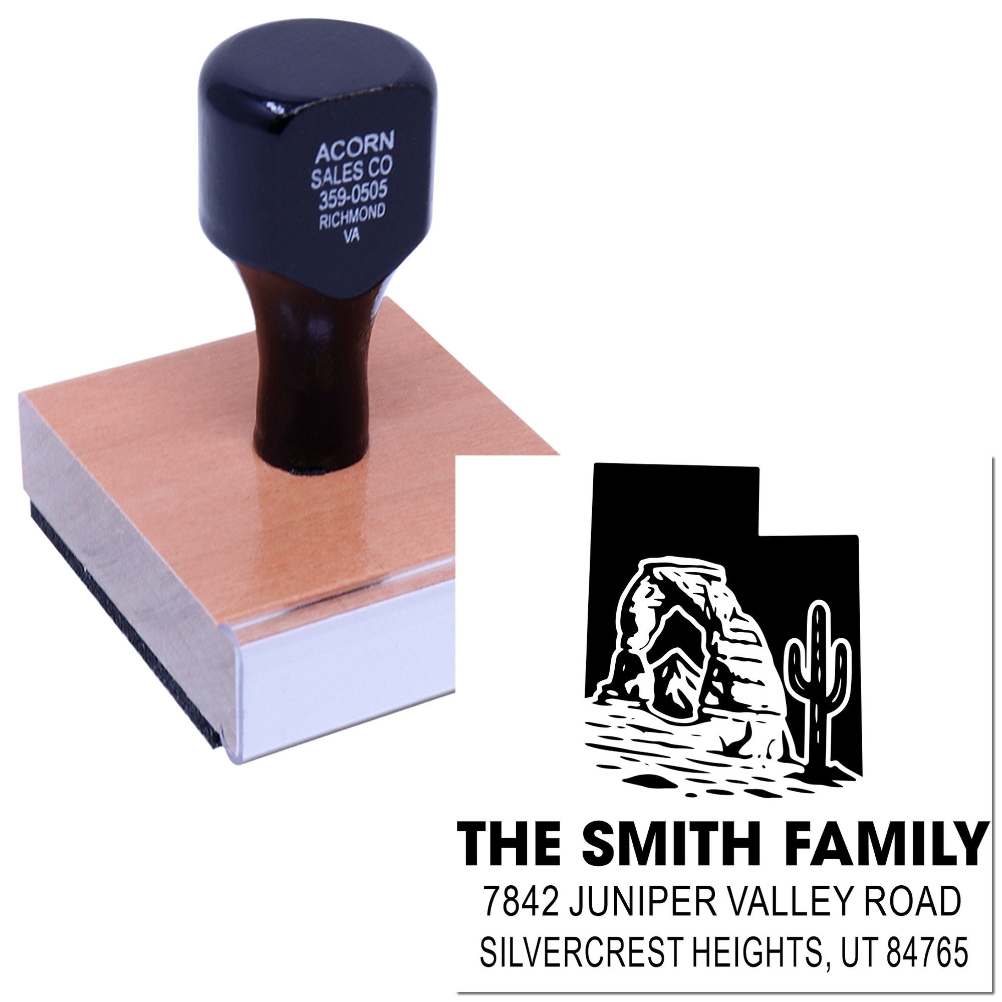 Desert State Silhouette Wood Stamp