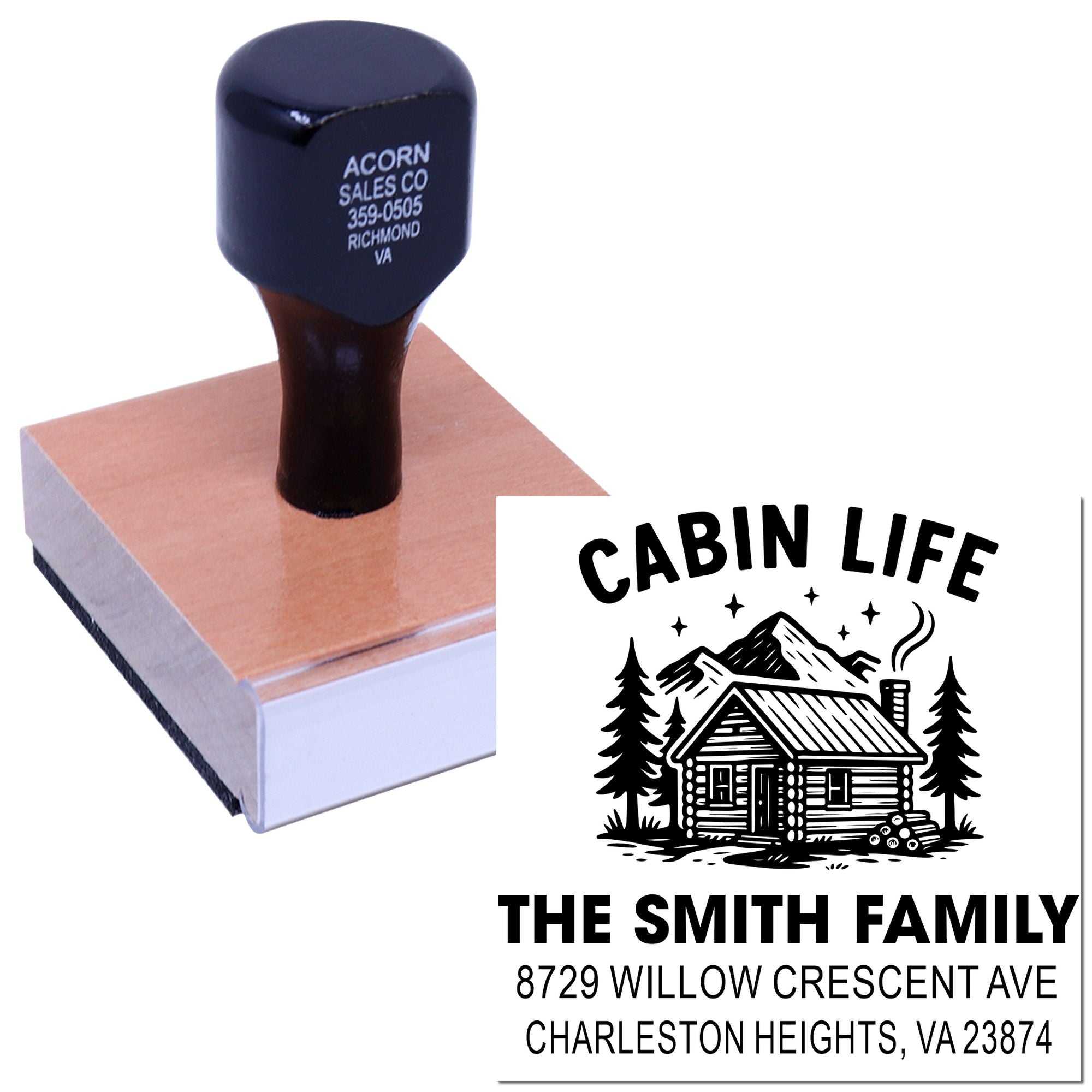Rustic Cabin Charm Wood Stamp