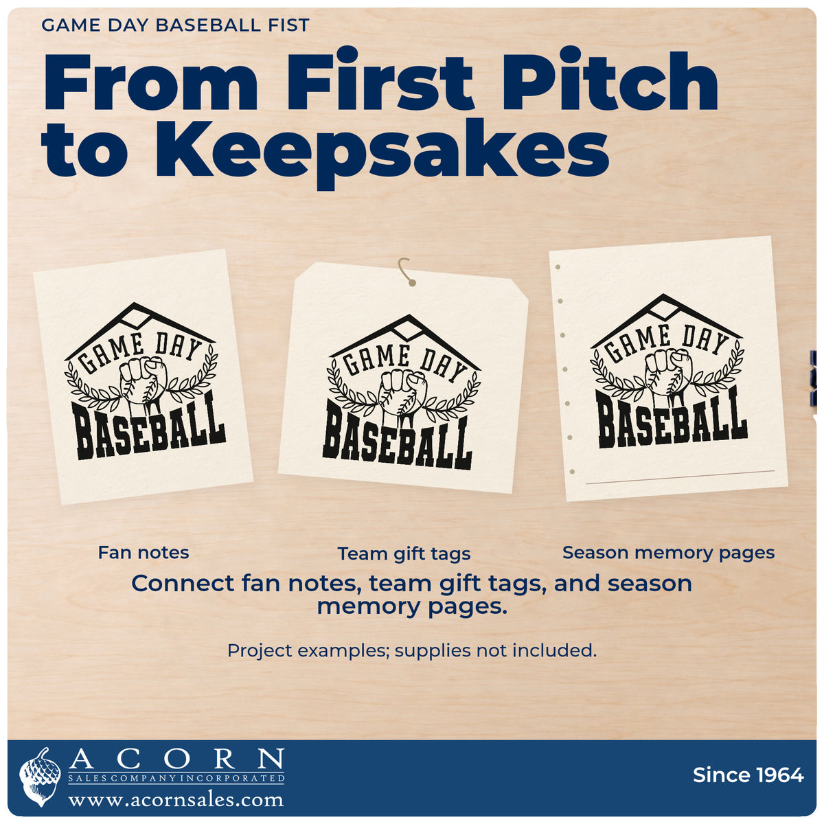 More project ideas and possibilities using the Self-Inking Game Day Baseball Fist Stamp.