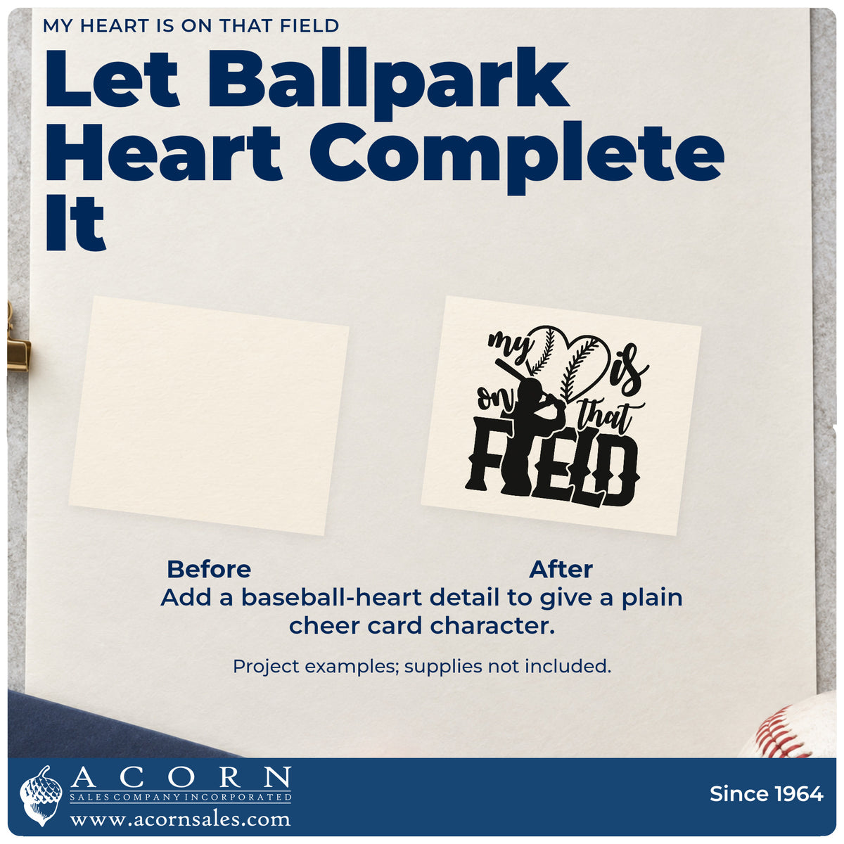 My Heart Is On That Field Self-Inking Craft Stamp adding the finishing touch to handmade gifts and packaging.