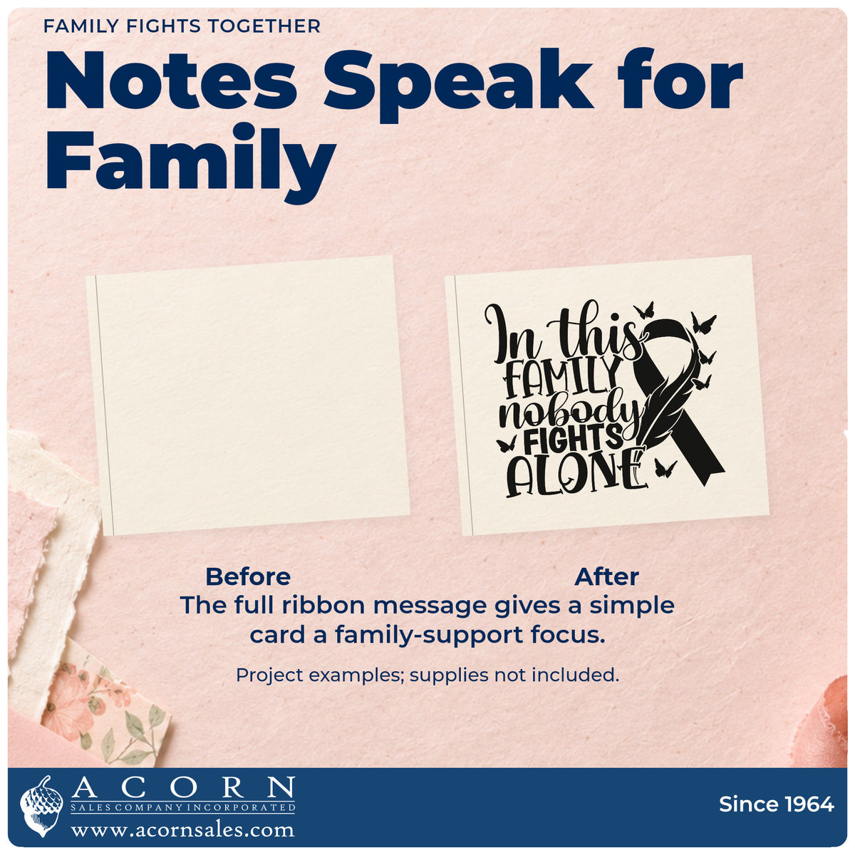 Family Fights Together Rubber Stamp – Duo Hand adding the finishing touch to handmade gifts and packaging.