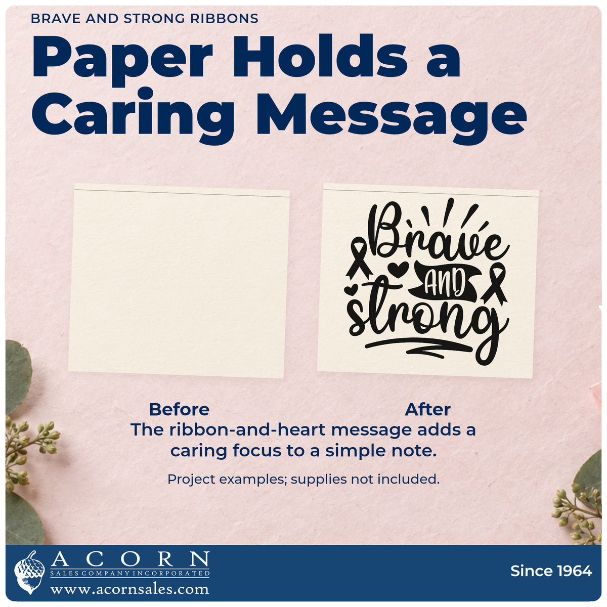 Brave And Strong Ribbons Self-Inking Stamp adding the finishing touch to handmade gifts and packaging.
