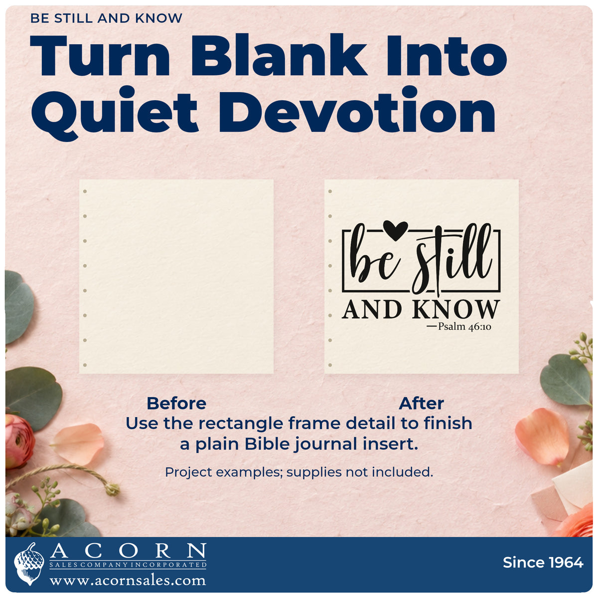 Be Still And Know Slim Pre-Inked Stamp adding the finishing touch to handmade gifts and packaging.