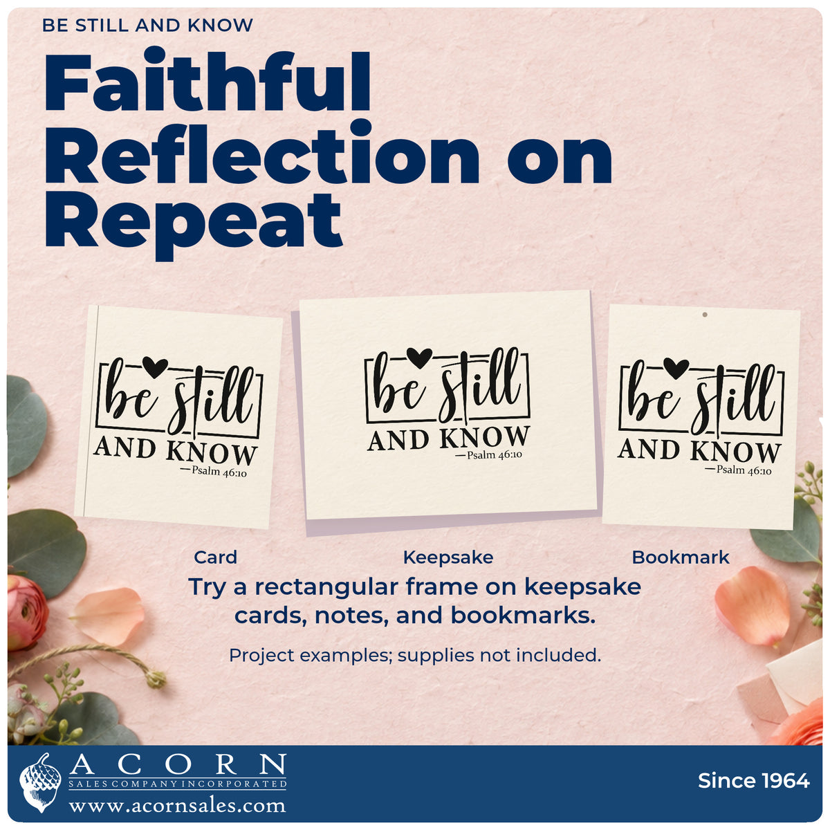 More project ideas and possibilities using the Be Still And Know Slim Pre-Inked Stamp.