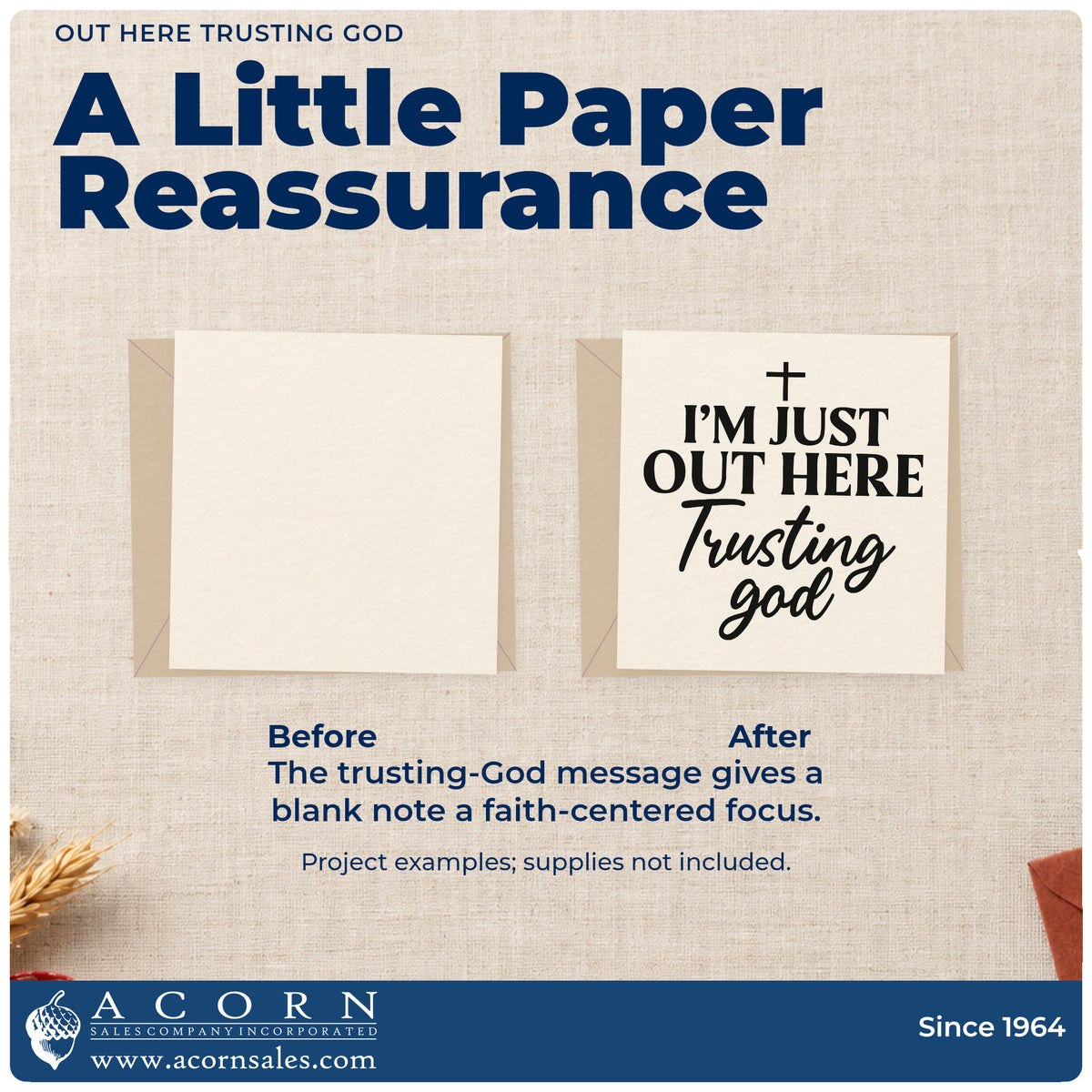 Out Here Trusting God Stamp – Self-Inking adding the finishing touch to handmade gifts and packaging.