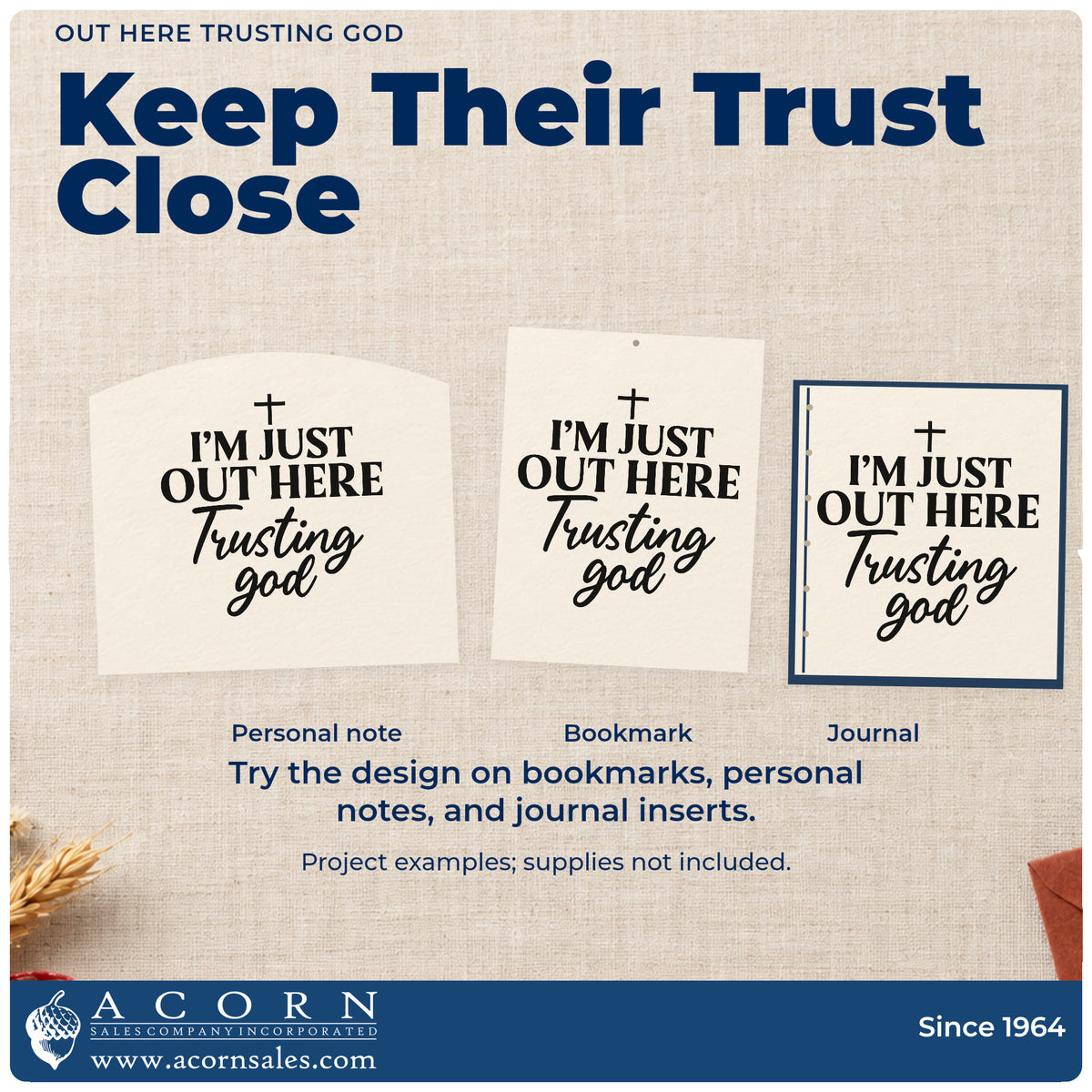 More project ideas and possibilities using the Out Here Trusting God Stamp – Self-Inking.