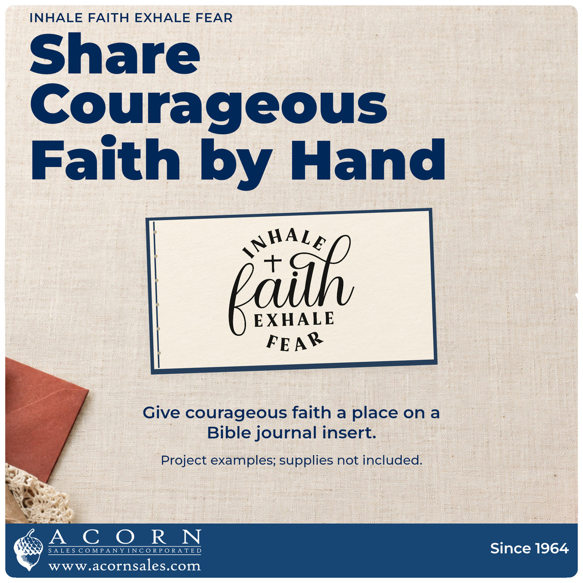 Finished handmade project created with the Inhale Faith, Exhale Fear With Cross Pre-Inked Stamp – Slim.