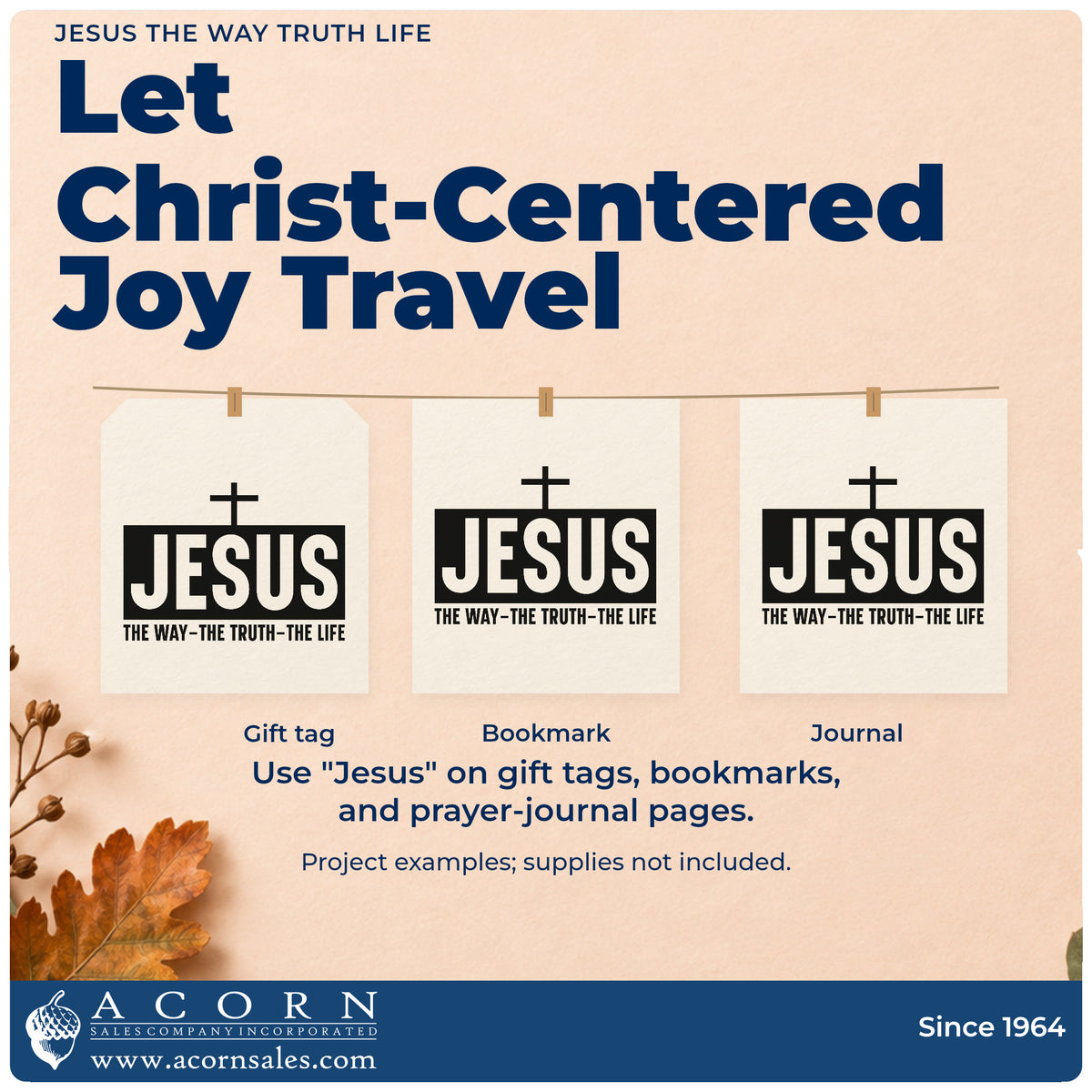 Three project examples made with the Jesus The Way Truth Life Pre-Inked Stamp – PSI, including scrapbook title blocks.
