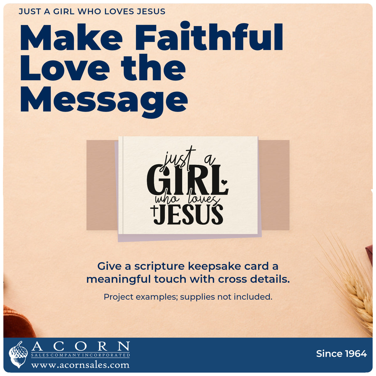 A finished handmade project stamped with the Just A Girl Who Loves Jesus With Cross Hand Stamp – Duo, ideal for birthday gift tags.