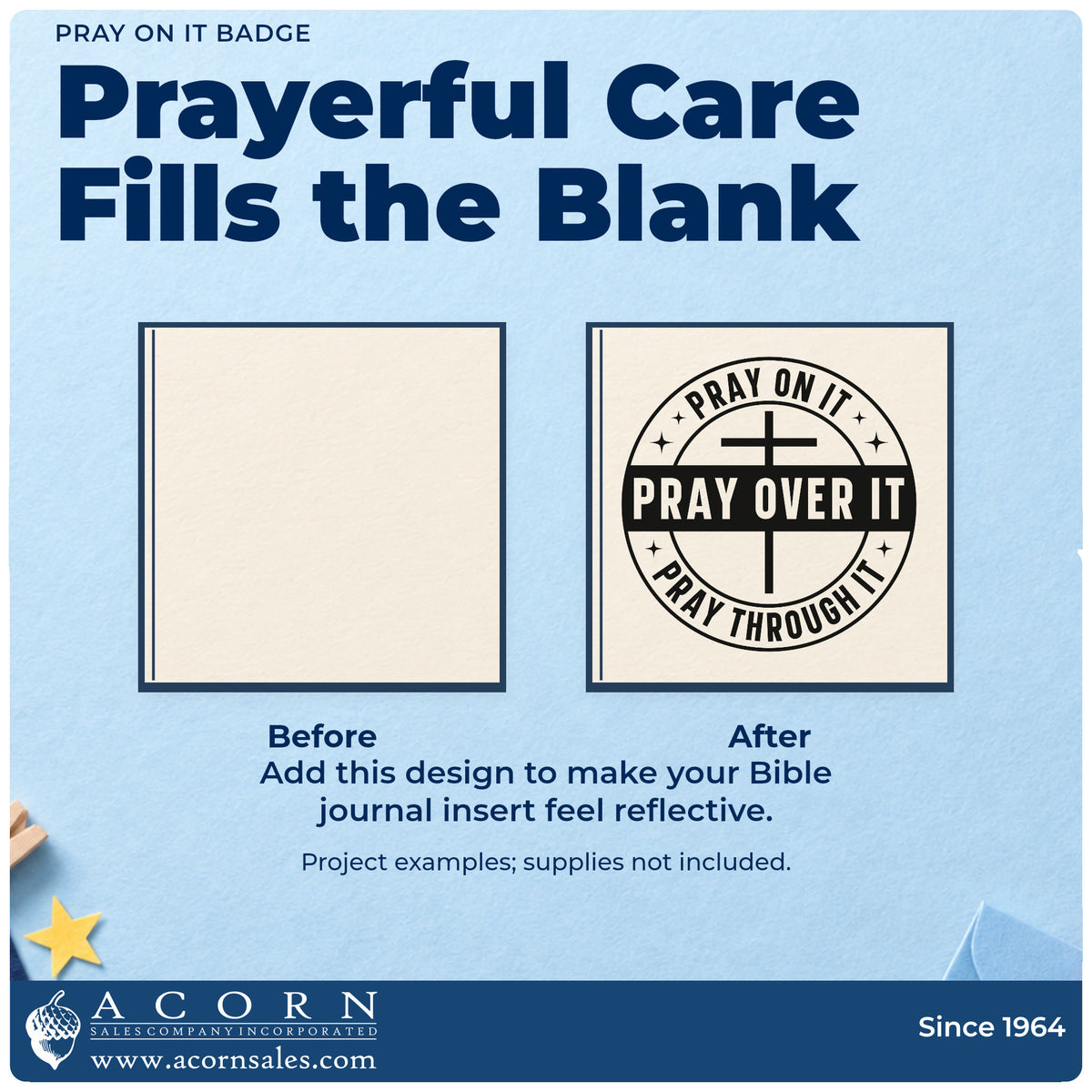 Pray On It, Pray Over It, Pray Through It Self-Inking Stamp adding the finishing touch to handmade gifts and packaging.