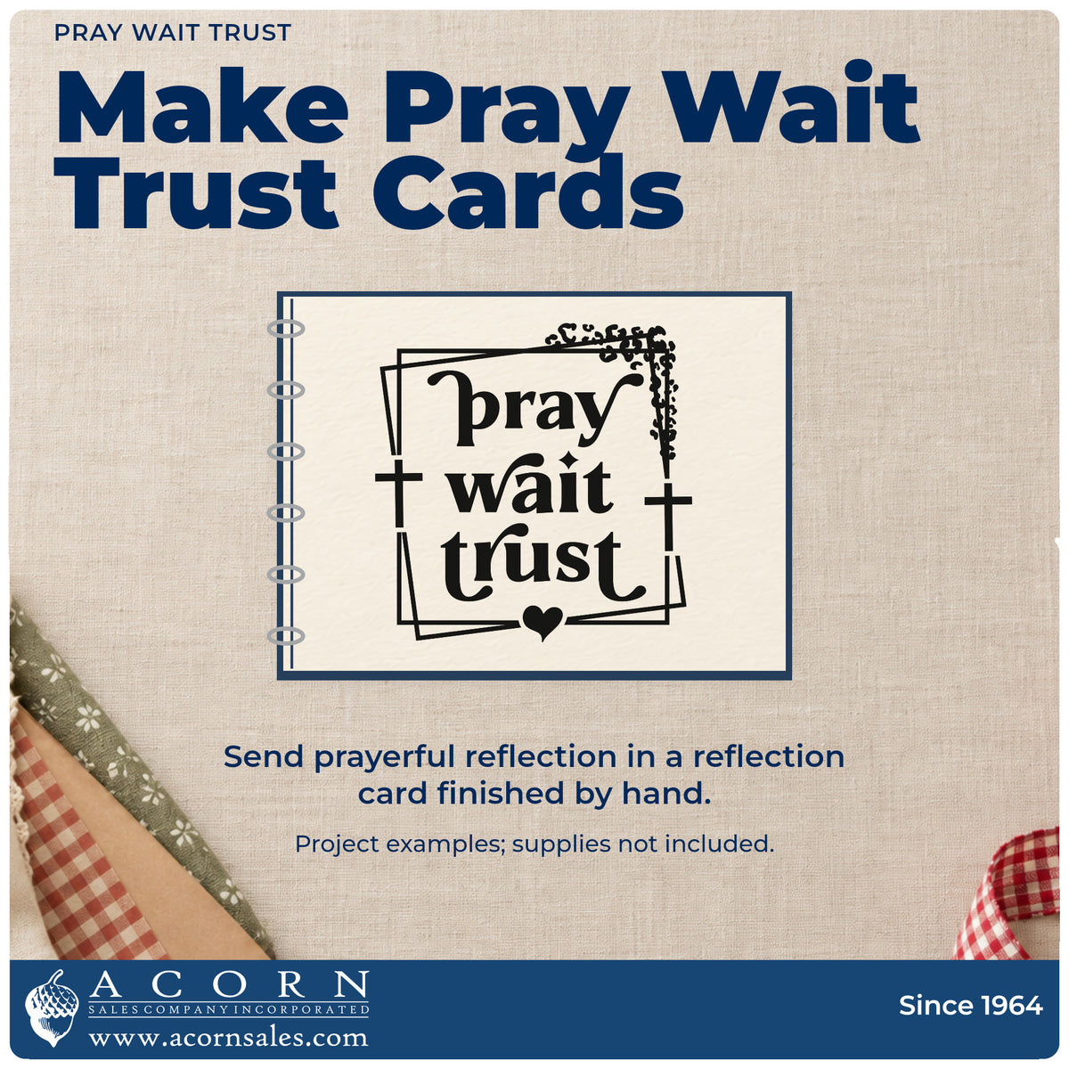 Finished handmade project created with the Pray Wait Trust With Cross Stamp – Self-Inking.