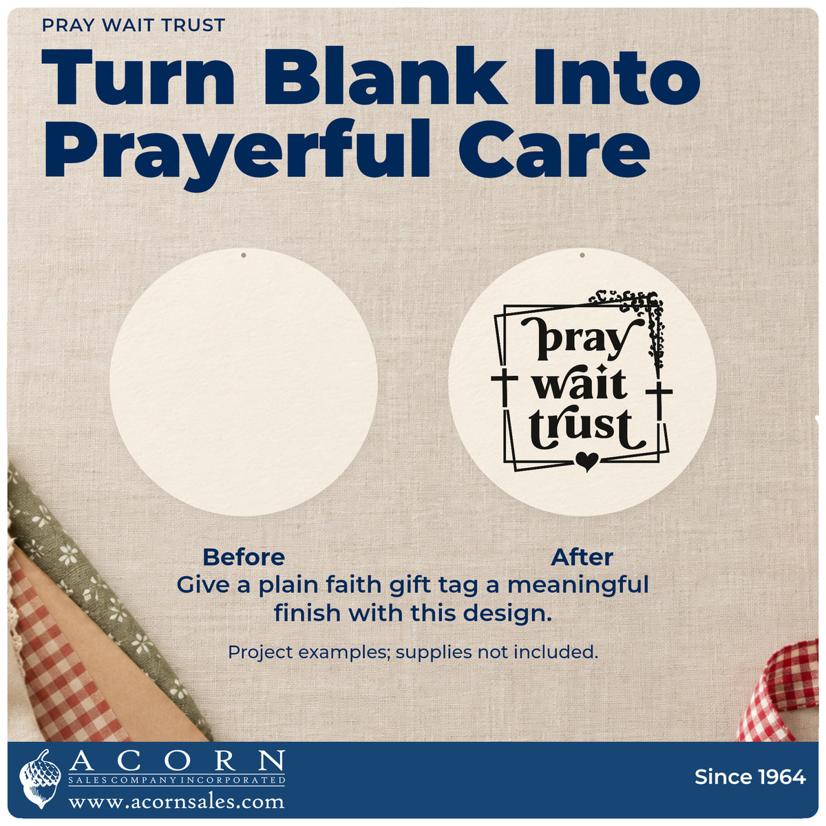 Pray Wait Trust With Cross Stamp – Self-Inking adding the finishing touch to handmade gifts and packaging.