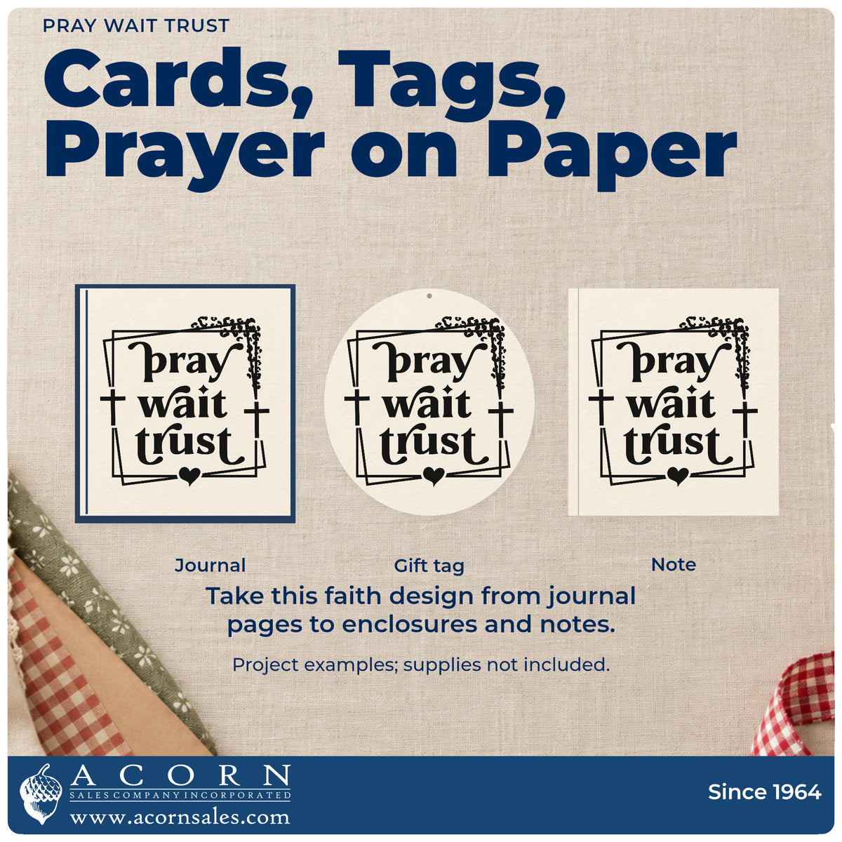 More project ideas and possibilities using the Pray Wait Trust With Cross Stamp – Self-Inking.