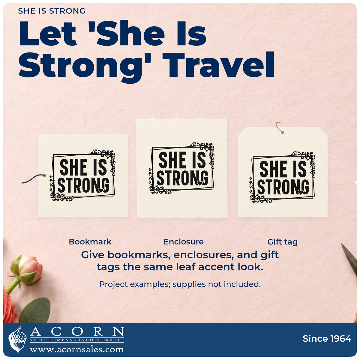 More project ideas and possibilities using the She Is Strong Stamp – PSI Pre-Inked.