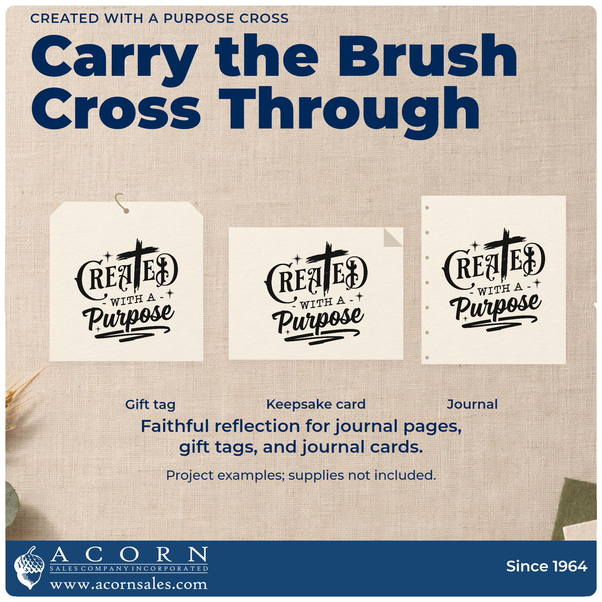 Three project examples made with the Duo Hand Created With A Purpose Rubber Stamp, including scrapbook talent pages.