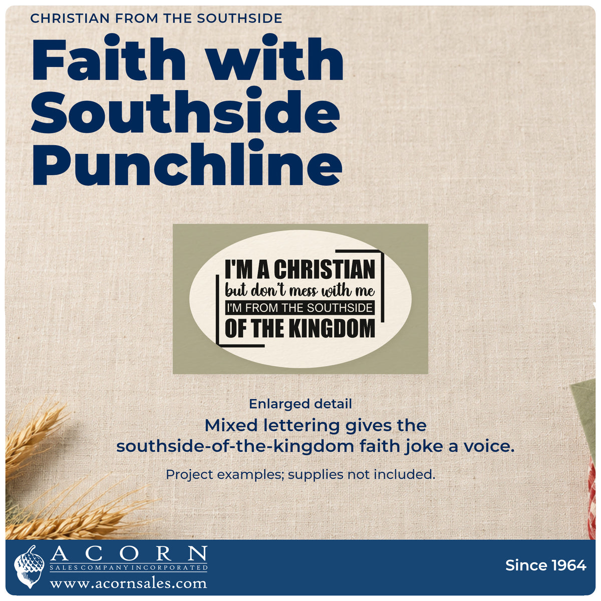 Christian From The Southside Lettering Stamp – Self-Inking design shown close up for craft and DIY project inspiration.