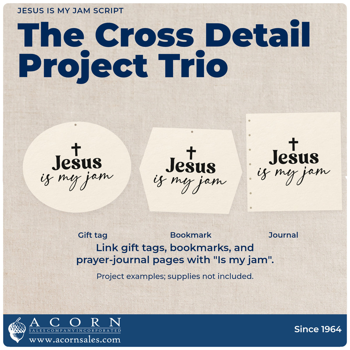 Three project examples made with the Jesus Is My Jam Script Rubber Stamp – Duo Hand, including concert photo pages.