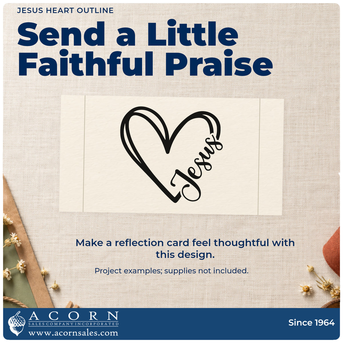 A finished handmade project stamped with the Jesus Heart Line Art Stamp – Self-Inking, ideal for valentine exchange.