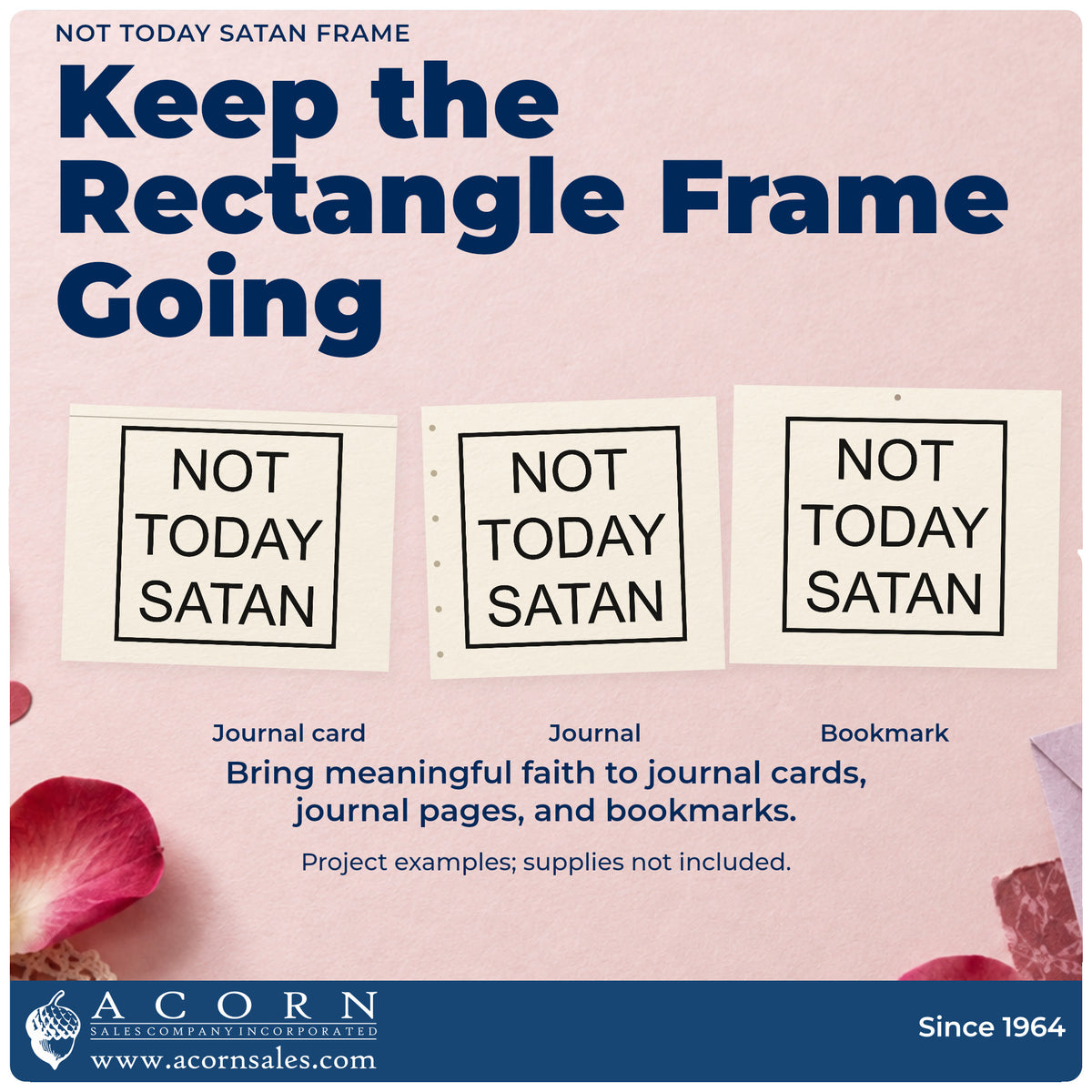 Three project examples made with the Not Today Satan Frame Premium Wooden Stamp - Vintage Pro, including rough week pages.