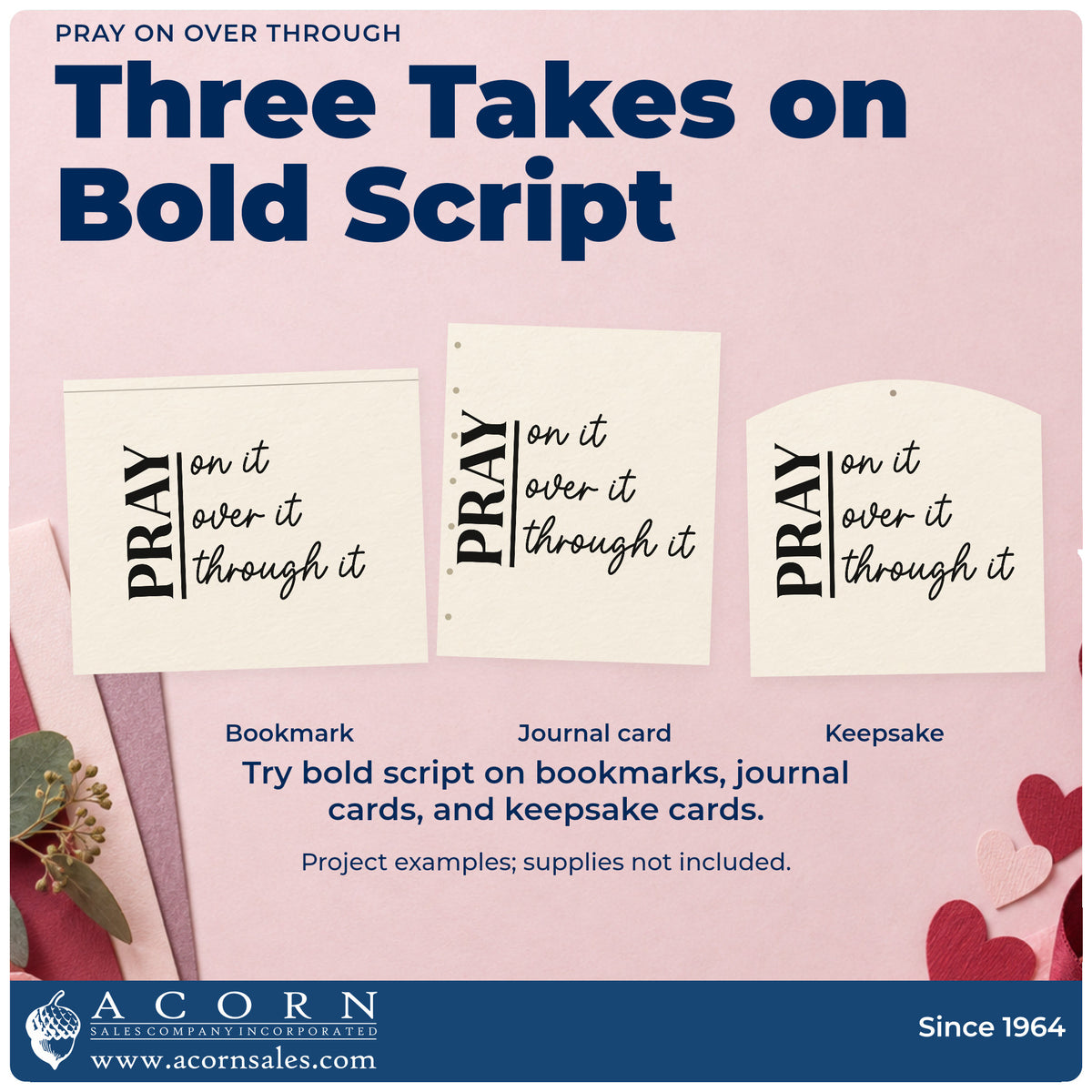 More project ideas and possibilities using the Pre-Inked Pray Vertical Word Stack Stamp – PSI.