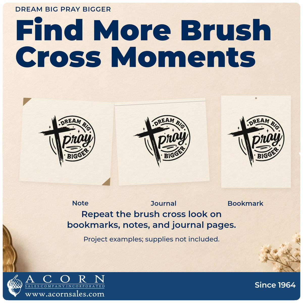 More project ideas and possibilities using the Dream Big, Pray Bigger Brushstroke Cross Hand Stamp – Duo.