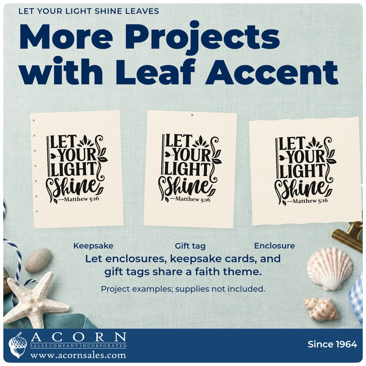 More project ideas and possibilities using the Let Your Light Shine Leaves Rubber Stamp – Wood Handle.