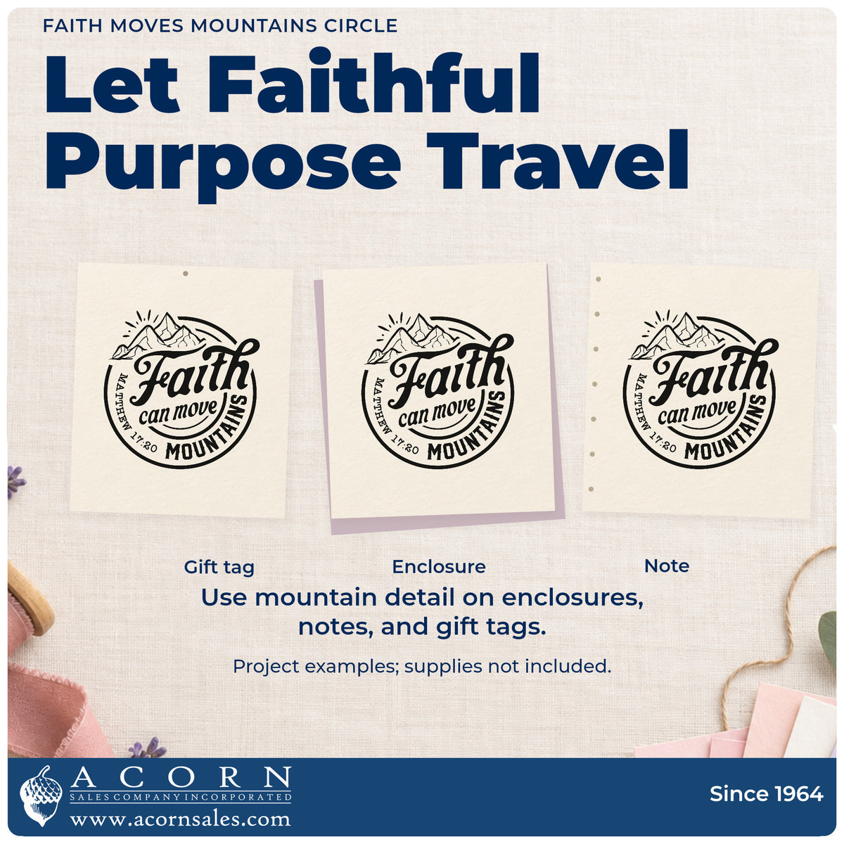More project ideas and possibilities using the Faith Moves Mountains Circle Stamp – Wood Handle.