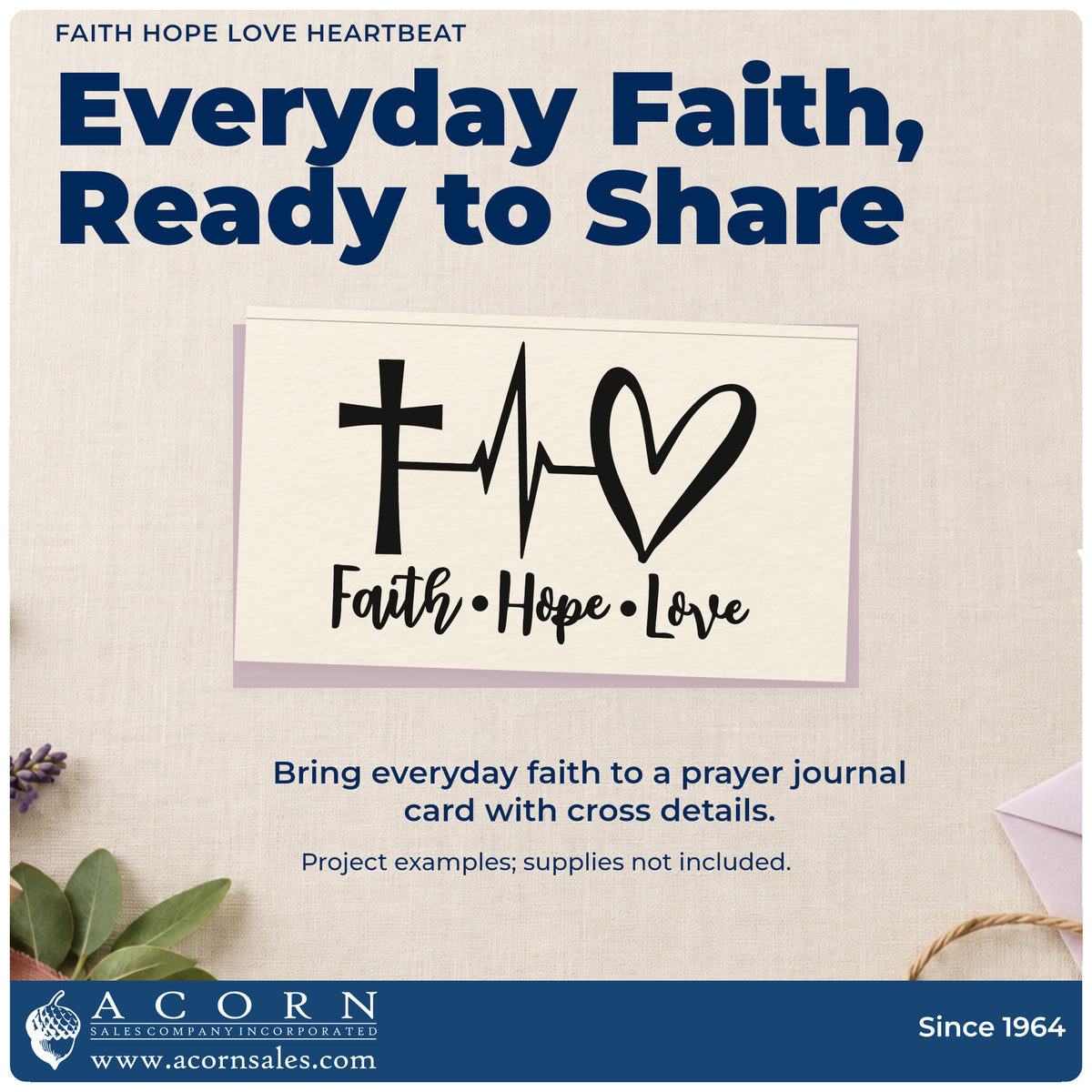 Finished handmade project created with the Faith Hope Love Heartbeat Pre-Inked Stamp – PSI.