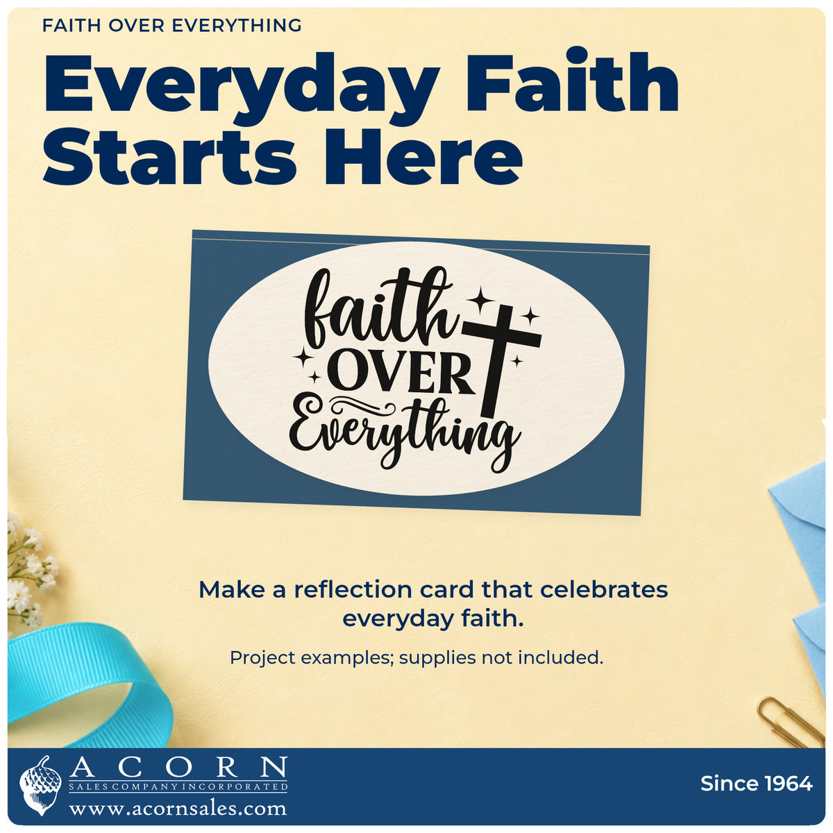 Finished handmade project created with the Faith Over Everything With Cross Stamp – Self-Inking.