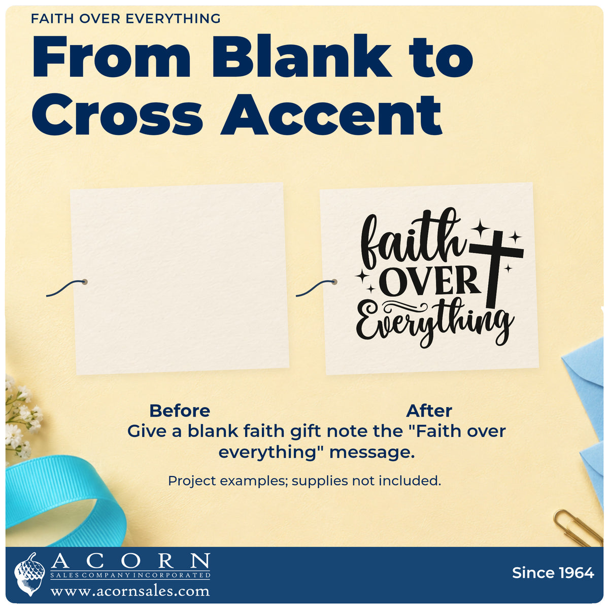 Faith Over Everything With Cross Stamp – Self-Inking adding the finishing touch to handmade gifts and packaging.