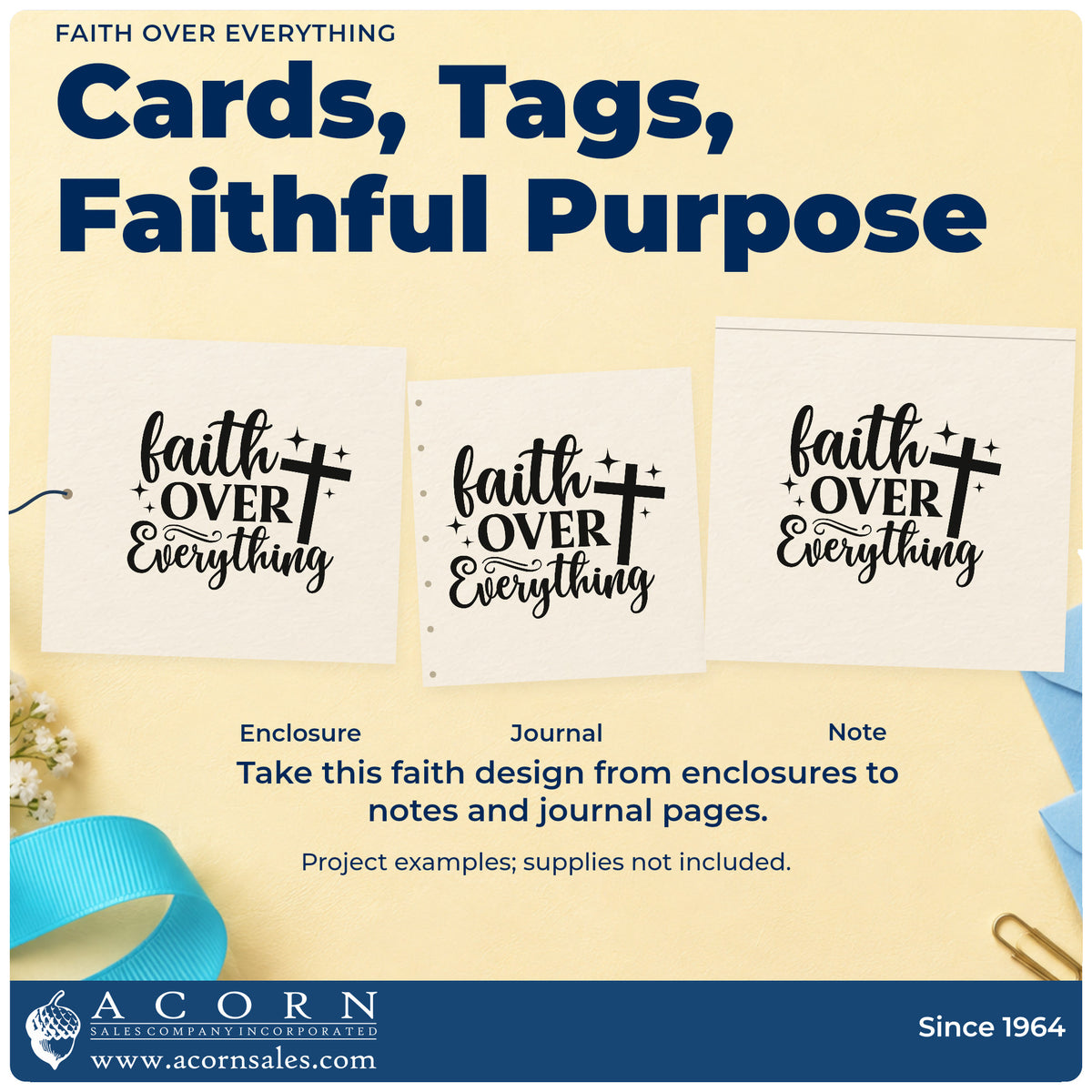 More project ideas and possibilities using the Faith Over Everything With Cross Stamp – Self-Inking.