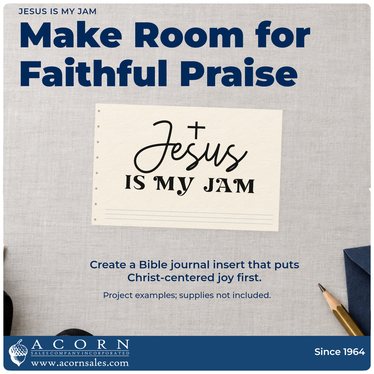 A finished handmade project stamped with the Jesus Is My Jam Self-Inking Stamp, ideal for jam jar labels.