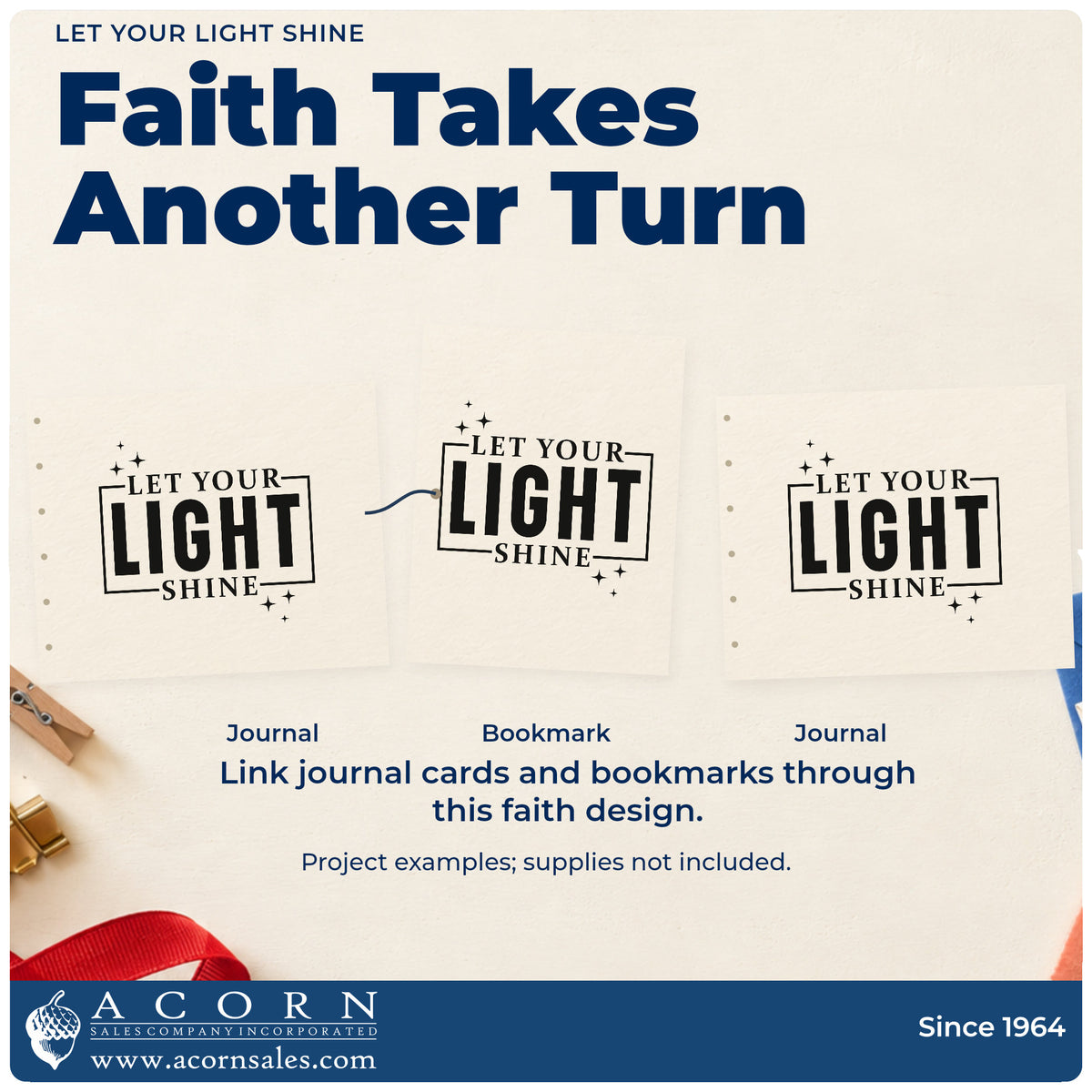 Three project examples made with the Let Your Light Shine Stamp – Duo Hand, including service trip pages.