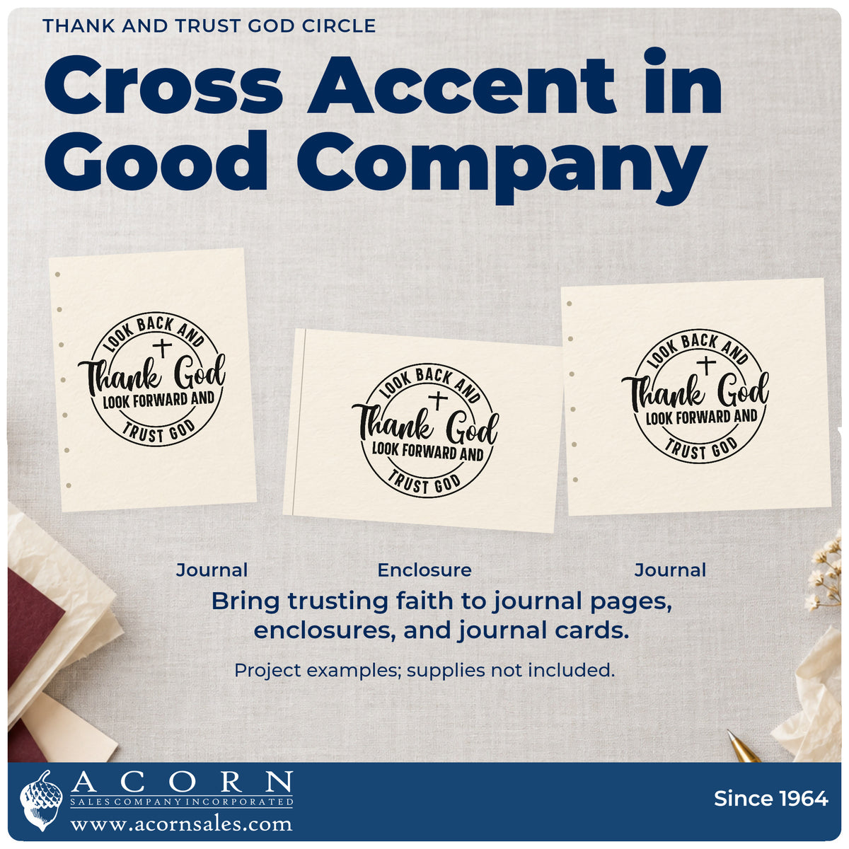 More project ideas and possibilities using the Thank And Trust God Circle Rubber Stamp – Wood Handle.