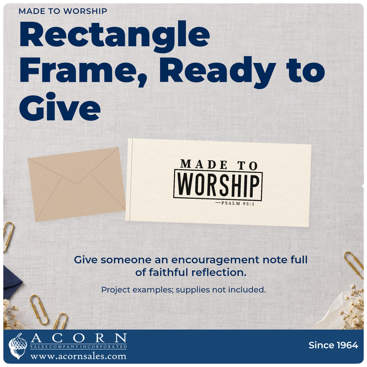 A finished handmade project stamped with the Made To Worship Pre-Inked Stamp – PSI, ideal for leader thank-you gifts.