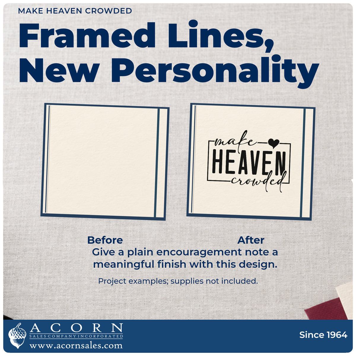 PSI Pre-Inked Make Heaven Crowded With Hearts Stamp adding the finishing touch to handmade gifts and packaging.
