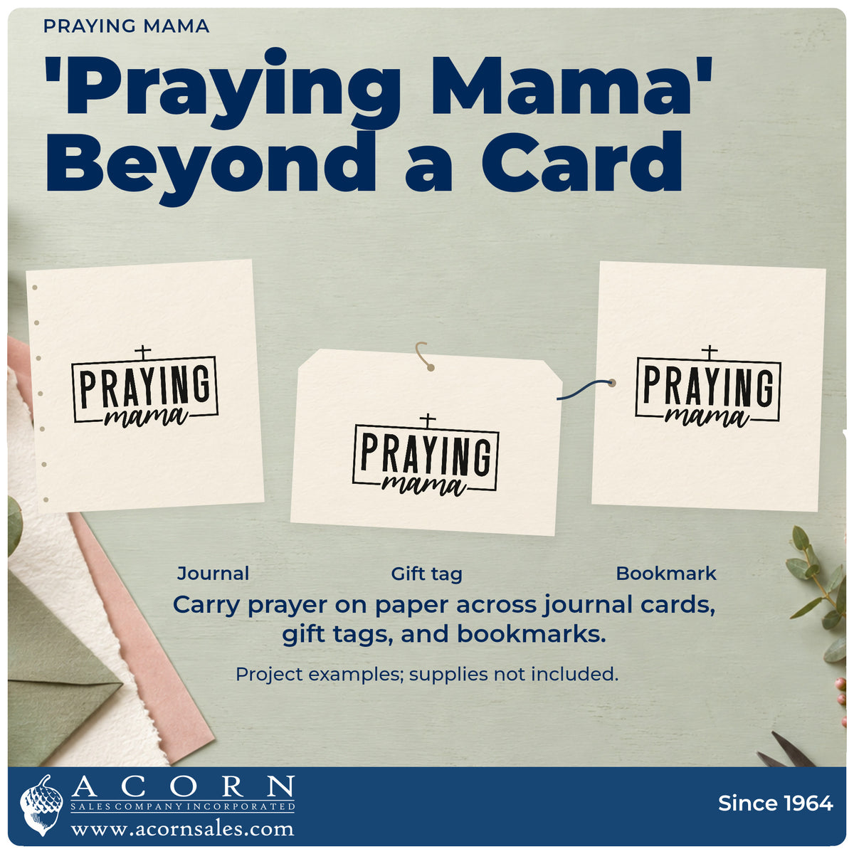More project ideas and possibilities using the Praying Mama With Cross Stamp – Self-Inking.