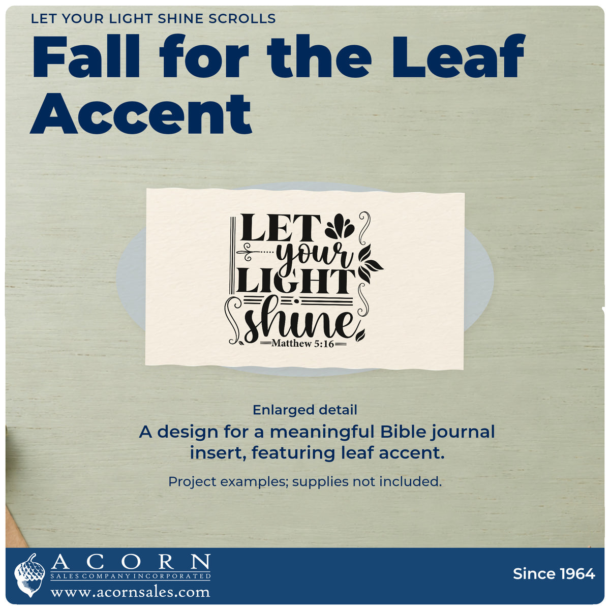 Let Your Light Shine Scrolls Rubber Stamp – Duo Hand design shown close up for craft and DIY project inspiration.