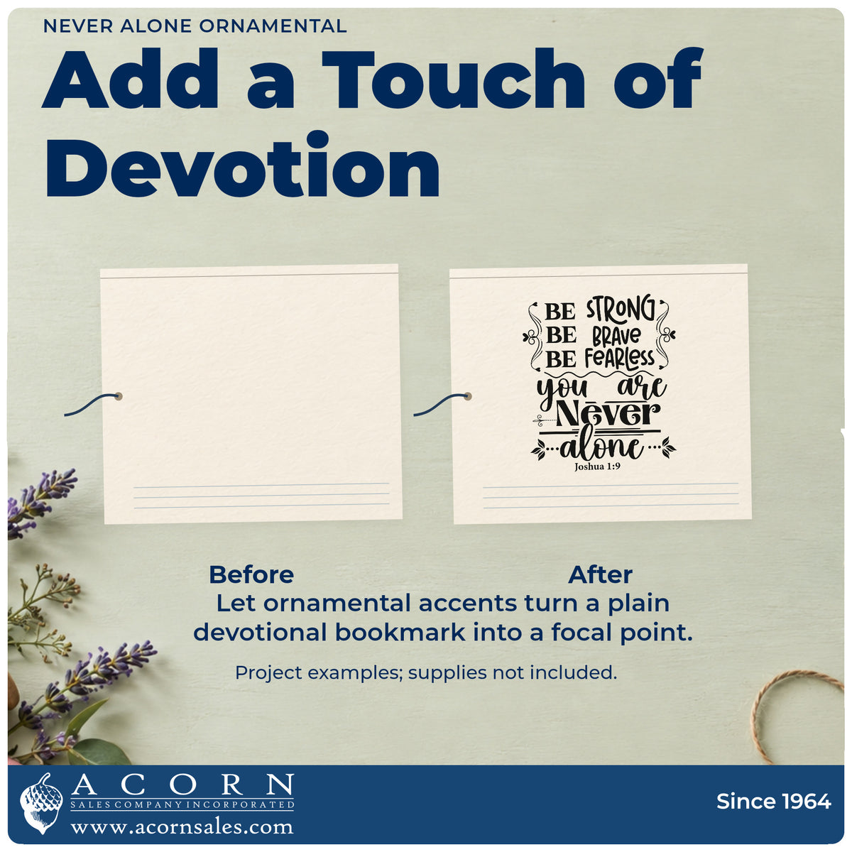 Never Alone Ornamental Self-Inking Stamp adding the finishing touch to handmade gifts and packaging.