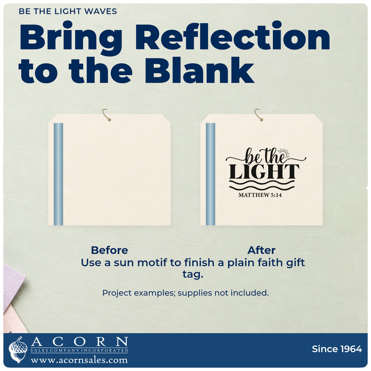 Be The Light Waves Craft Stamp – Self-Inking adding the finishing touch to handmade gifts and packaging.
