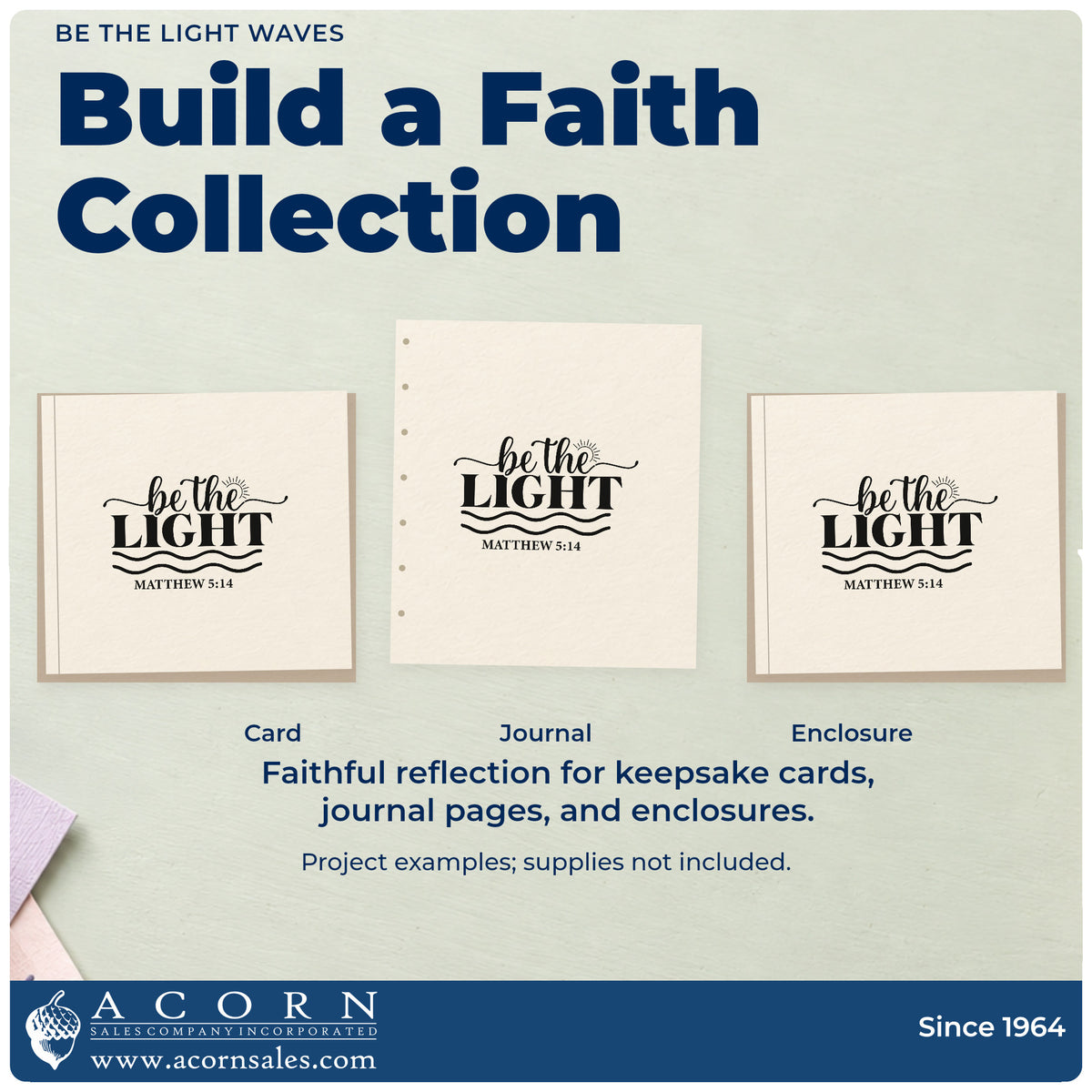 More project ideas and possibilities using the Be The Light Waves Craft Stamp – Self-Inking.