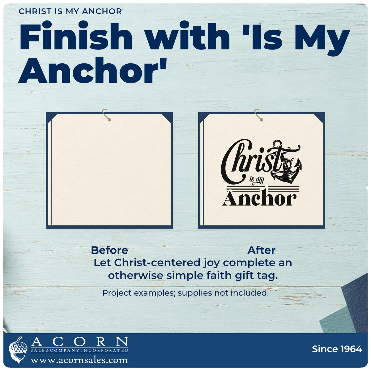 Christ Is My Anchor Script Lettering Rubber Stamp – Wood Handle adding the finishing touch to handmade gifts and packaging.