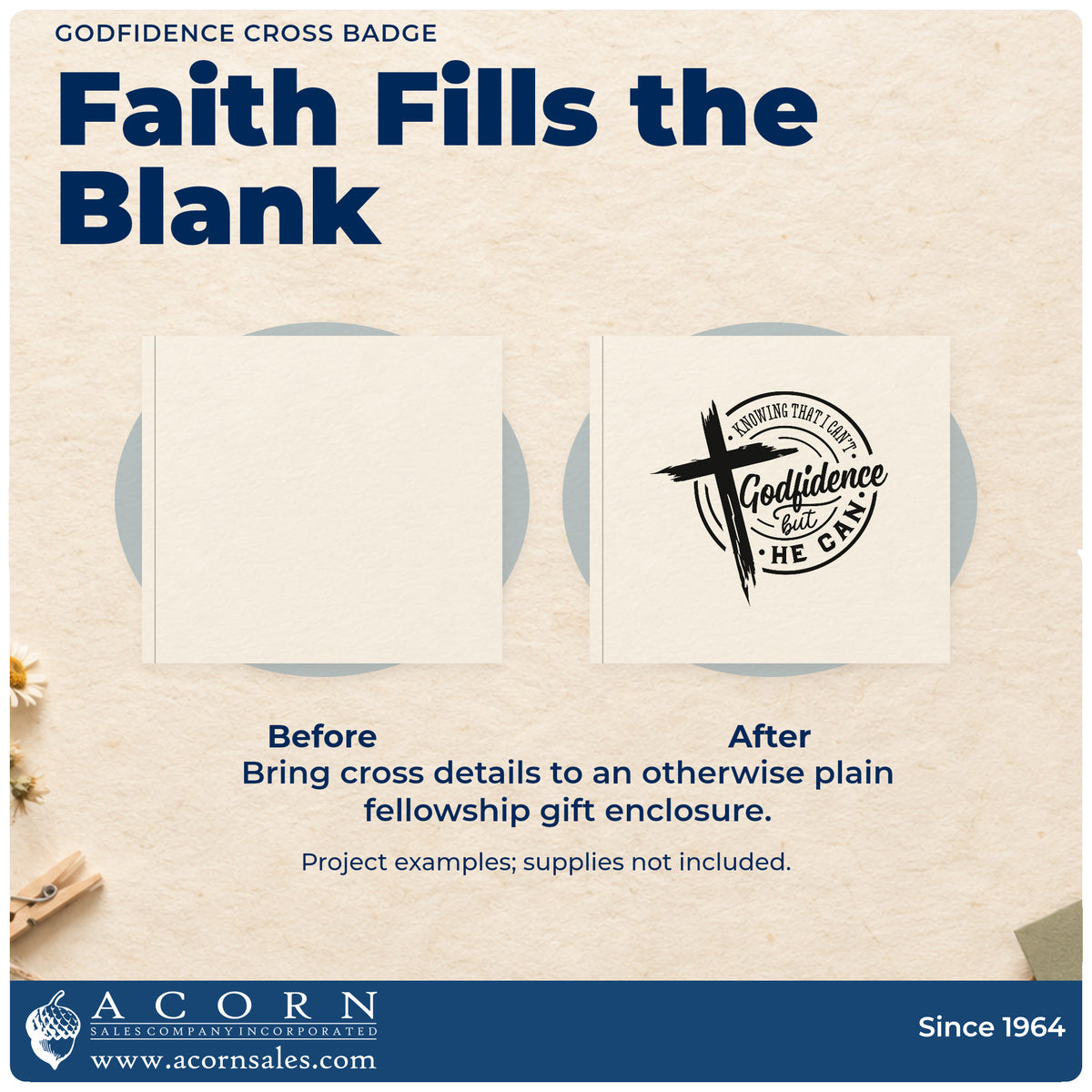 Godfidence Cross Emblem Hand Stamp – Duo adding the finishing touch to handmade gifts and packaging.
