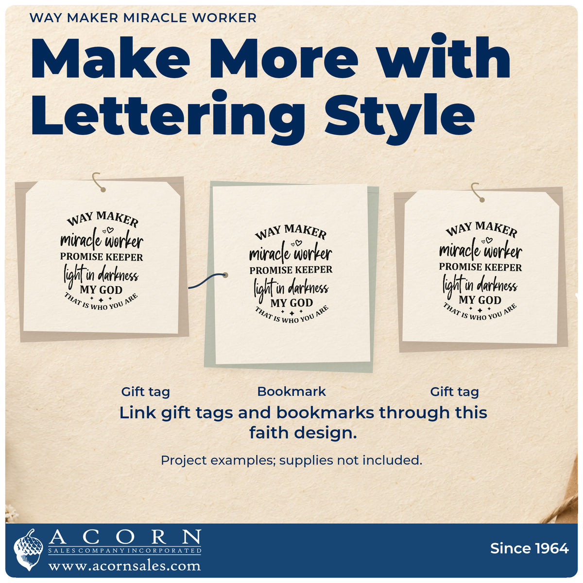 More project ideas and possibilities using the Way Maker Miracle Worker Lettering PSI Pre-Inked Stamp.